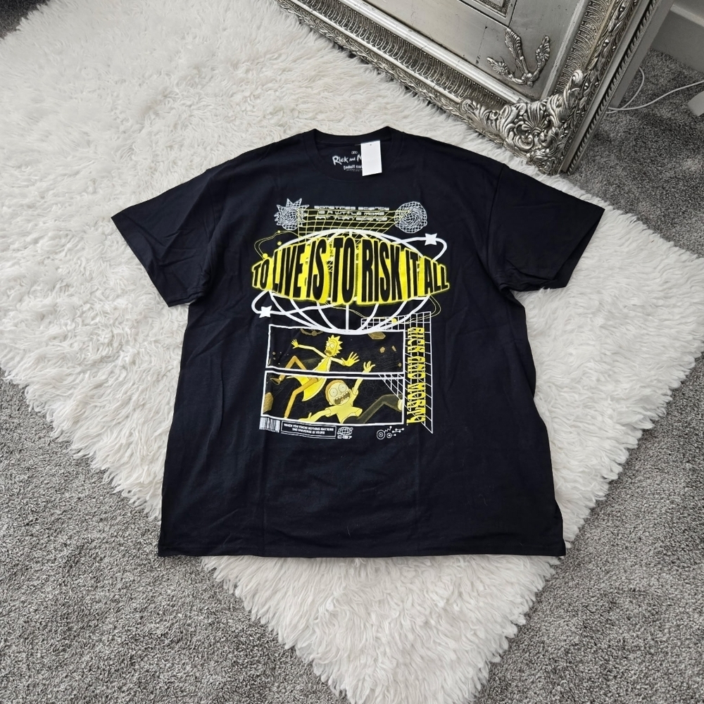 Rick & Morty Risk It All T-Shirt. Size XLarge. New.